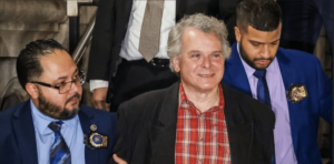 Stuart Seldowitz, former deputy director of the U.S. State Department's Office of Israel and Palestinian Affairs, is arrested in New York on November 22, 2023 after being filmed harassing and stalking an Egyptian man.(Photo: X/screenshot) 